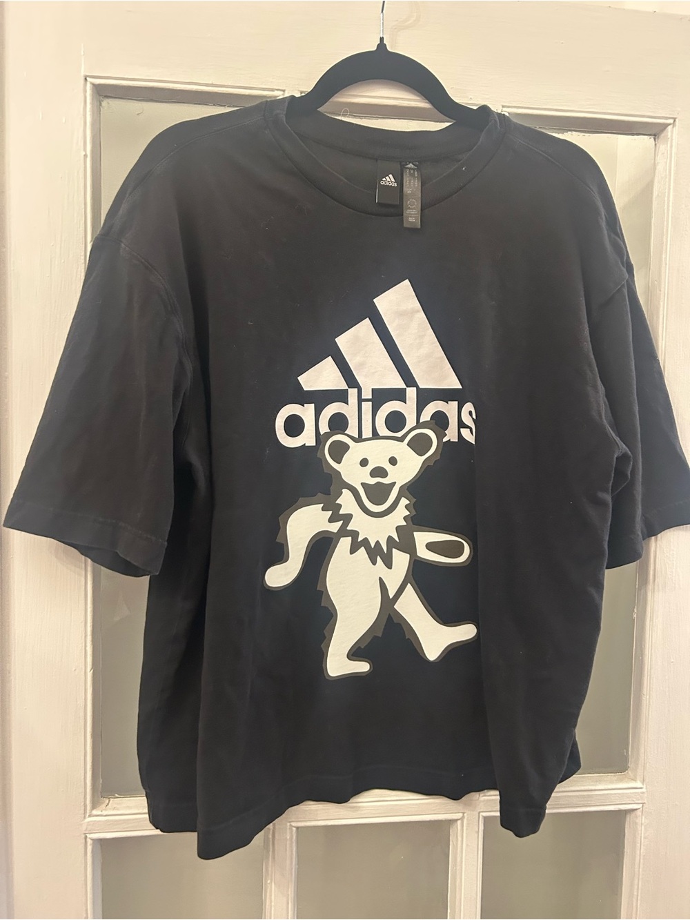 Adidas Black Graphic Logo Tee with Grateful Dead Jerry Bear - Picture 2 of 2